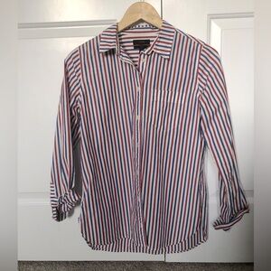 J Crew Red and Blue Striped Button Down - Size 4
